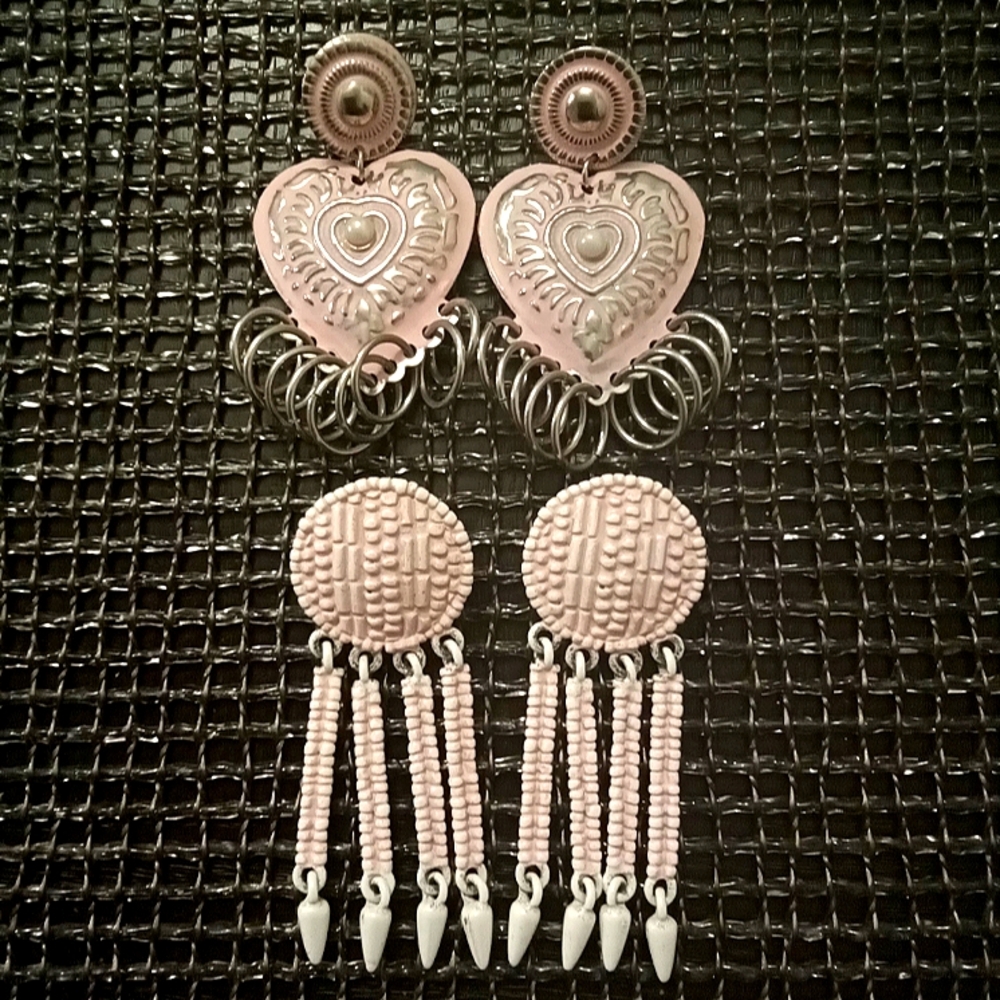 Pink Dangle Pierced Earrings Bundle